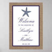 ザネイビースターフィッシュバーラップビーチ結婚式コレクション ポスター (正面)