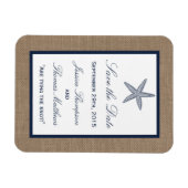 ザネイビースターフィッシュバーラップビーチ結婚式コレクション マグネット (横)