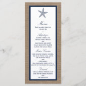 ザネイビースターフィッシュバーラップビーチ結婚式コレクション メニュー (正面)