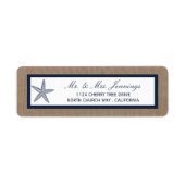 ザネイビースターフィッシュバーラップビーチ結婚式コレクション ラベル (正面)