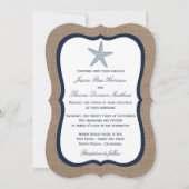 ザネイビースターフィッシュバーラップビーチ結婚式コレクション 招待状 (正面)