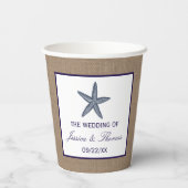 ザネイビースターフィッシュバーラップビーチ結婚式コレクション 紙コップ (裏面)