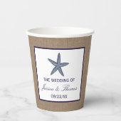 ザネイビースターフィッシュバーラップビーチ結婚式コレクション 紙コップ (正面)