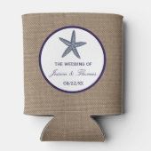 ザネイビースターフィッシュバーラップビーチ結婚式コレクション 缶クーラー (裏面)