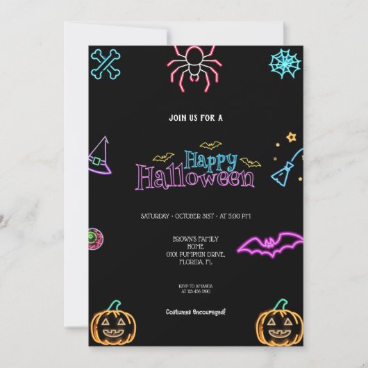 ザネオ最高のンハロウィン招待状 招待状 (正面)