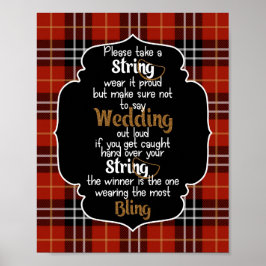 ザネックレスゲームレッドフランネルブライダルシャワーゲーム ポスター