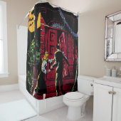 ザノウハウ幽霊のよく出るスヴィンテージ漫画 シャワーカーテン (インサイチュ)