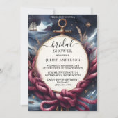 ザノットボートシップ海軍ブルー航海のブライダルシャワー 招待状 (正面)