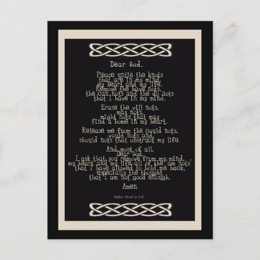 ザノット祈りの言葉 ポストカード (正面)