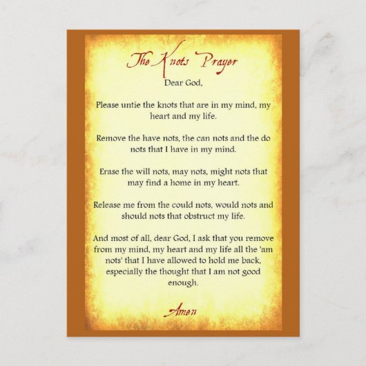 ザノット祈りの言葉 ポストカード (正面)