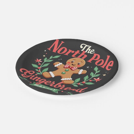 ザノースポールジンジャーブレッドベーカリークリスマス ペーパープレート (アングル)