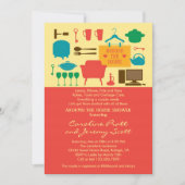 ザハのまわりにウスカップルのブライダルシャワーの招待 招待状 (正面)