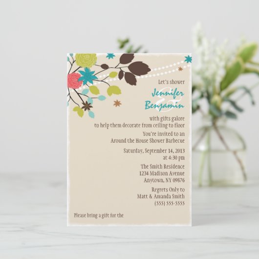 ザハウスクーのまわりにルズウェディングシャワー招待状 招待状 (スタンド正面)