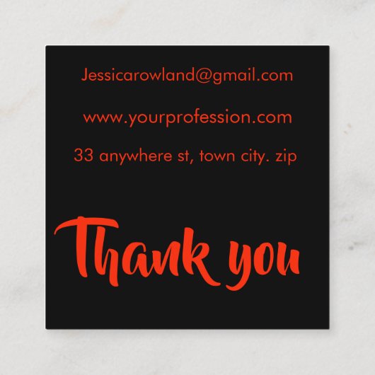 ザハウスハ幽霊のよく出るロウィーン スクエア名刺 (裏面)