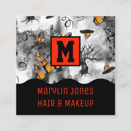 ザハウスハ幽霊のよく出るロウィーン スクエア名刺 (正面)