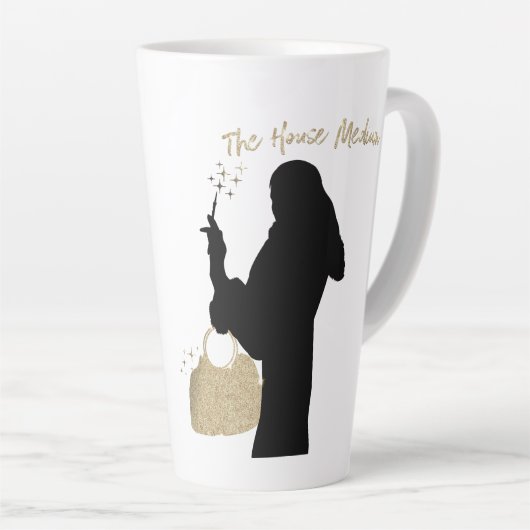 ザハウスミディアムトールマグ – w金ゴールドバッグ カフェラテマグ (右アングル)