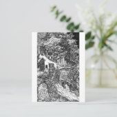 ザハウディング；ペンとインクイラストレーション ポストカード (スタンド正面)