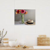 ザハッピーガーベラカラフルフラワー ポスター (キッチン)