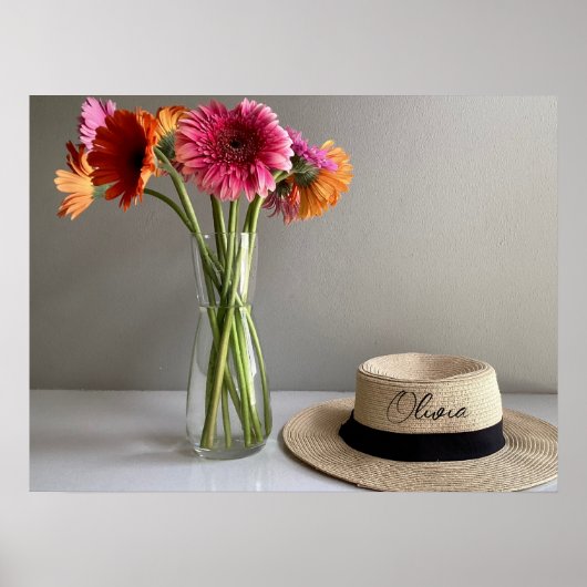 ザハッピーガーベラカラフルフラワー ポスター (正面)