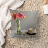 ザハッピーガーベラカラフルフラワー+名前をカスタムする クッション (ブランケット)