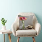 ザハッピーガーベラカラフルフラワー+名前をカスタムする クッション (椅子)