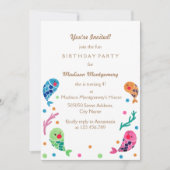 ザハッピーフィッシュパターン子供の誕生日招待状 招待状 (正面)