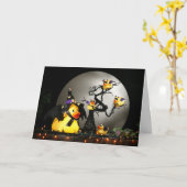 ザハロウィーンこうもりダックファミリー カード (黄色い花)
