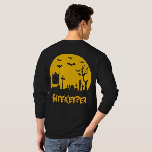 ザハロウィーンゲートキーパーメンズ長袖 Tシャツ (裏面フル)