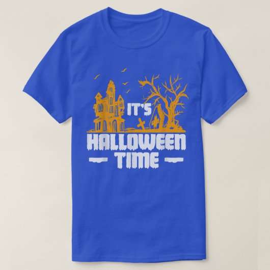 ザハロウィーンタイムハ幽霊のよく出るウスキャッスル幽霊 Tシャツ (デザイン正面)
