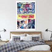 ザハングリーロッジャーヴィンテージ1950sホラー漫画 キャンバスプリント (インサイチュ (寝室))