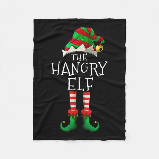 ザハングリー小妖精や小人ファミリーマッチングクリスマスコストおもしろい フリースブランケット (正面)