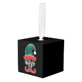 ザハングリ小妖精や小人ファミリーマッチンググループクリスマス キューブオーナメント (正面アングル)