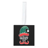 ザハングリ小妖精や小人ファミリーマッチンググループクリスマス キューブオーナメント (正面)