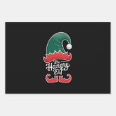 ザハングリ小妖精や小人ファミリーマッチンググループクリスマス ラッピングペーパーシート (正面)