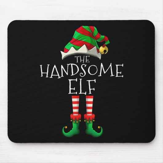 ザハンサム小妖精や小人クリスマスファミリーマッチングクリスマスGr マウスパッド (正面)
