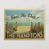 ザハンプトンズセーブ日付ヴィンテージビーチ 航海の 案内ポストカード (正面)