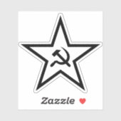 ザハンマーと鎌星(黒) シール (シート)