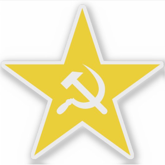 ザハンマーと鎌星 – v2 （黄色） シール (正面)