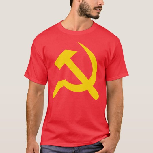 ザハンマーと鎌(黄色) Tシャツ (正面)