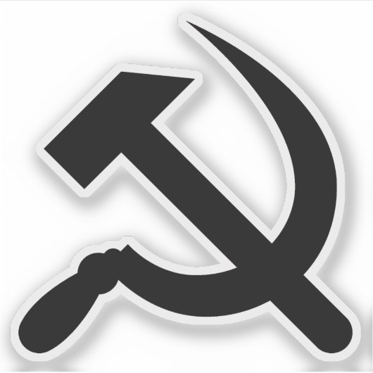 ザハンマーと鎌（黒） シール (正面)