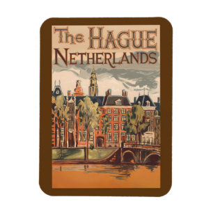 ザハーグオランダイラストレーション旅行芸術 マグネット