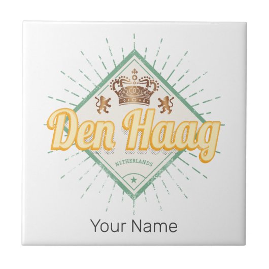 ザハーグシティオランダレトロオランダヴィンテージ タイル (正面)