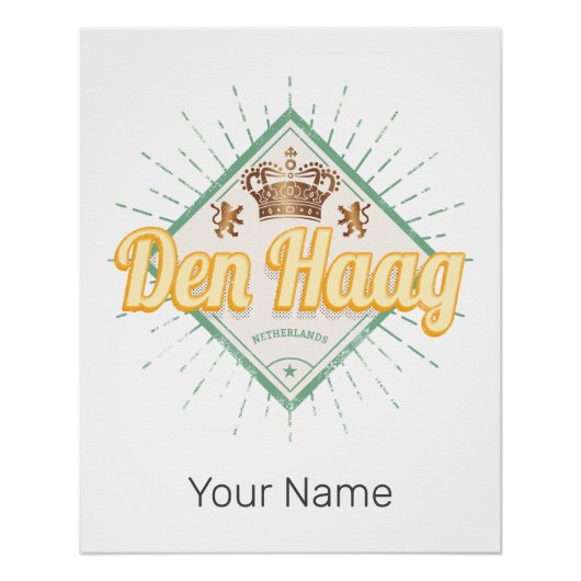 ザハーグシティオランダレトロオランダヴィンテージ ポスター (正面)