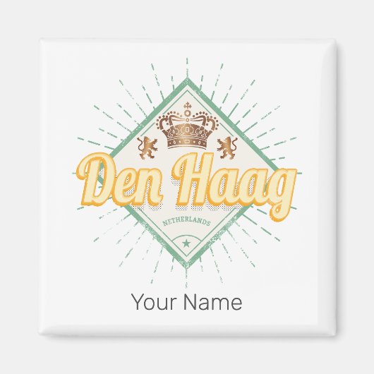 ザハーグシティオランダレトロオランダヴィンテージ マグネット (正面)