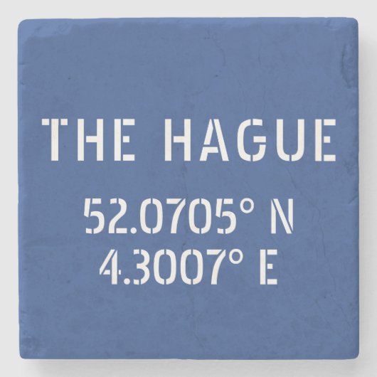 ザハーグ緯度経度ブルー ストーンコースター (正面)