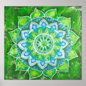 ザハートチャクラグリーン愛エネルギーセンターオーラ ポスター (正面)