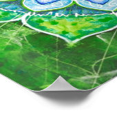 ザハートチャクラグリーン愛エネルギーセンターオーラ ポスター (角)