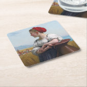 ザハーベスターのブーゲロー スクエアペーパーコースター (アングル)