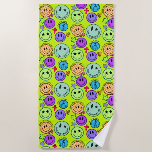 ザハー来バースマイルタオル ビーチタオル (正面)