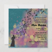 ザバイオリニストこうもりバー(ユダヤ教の)バル・ミツバー招待状 招待状 (正面)